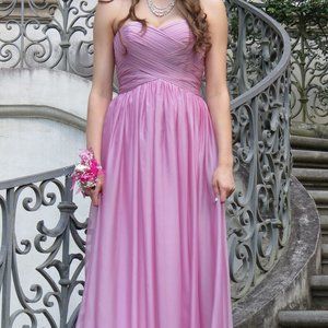 La Femme Pink Strapless Gown